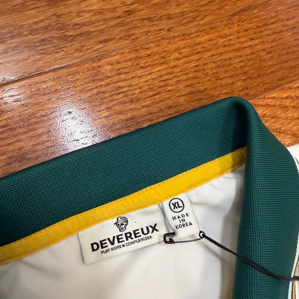 New Devereux Golf Polo Shirt Mens XL White Skull Head Logo Performance - Picture 4 of 14